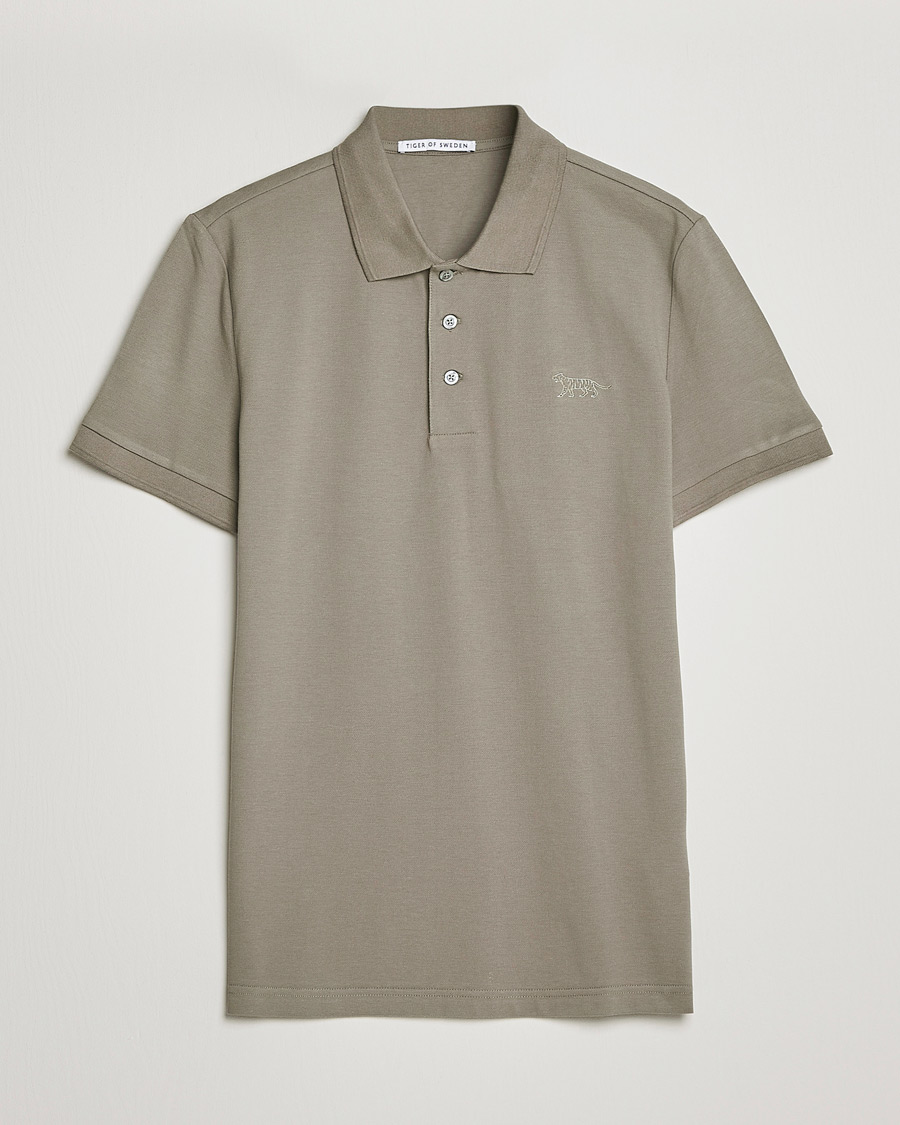Herren | Poloshirts | Tiger of Sweden | Diaros Cotton Pique Light Khaki