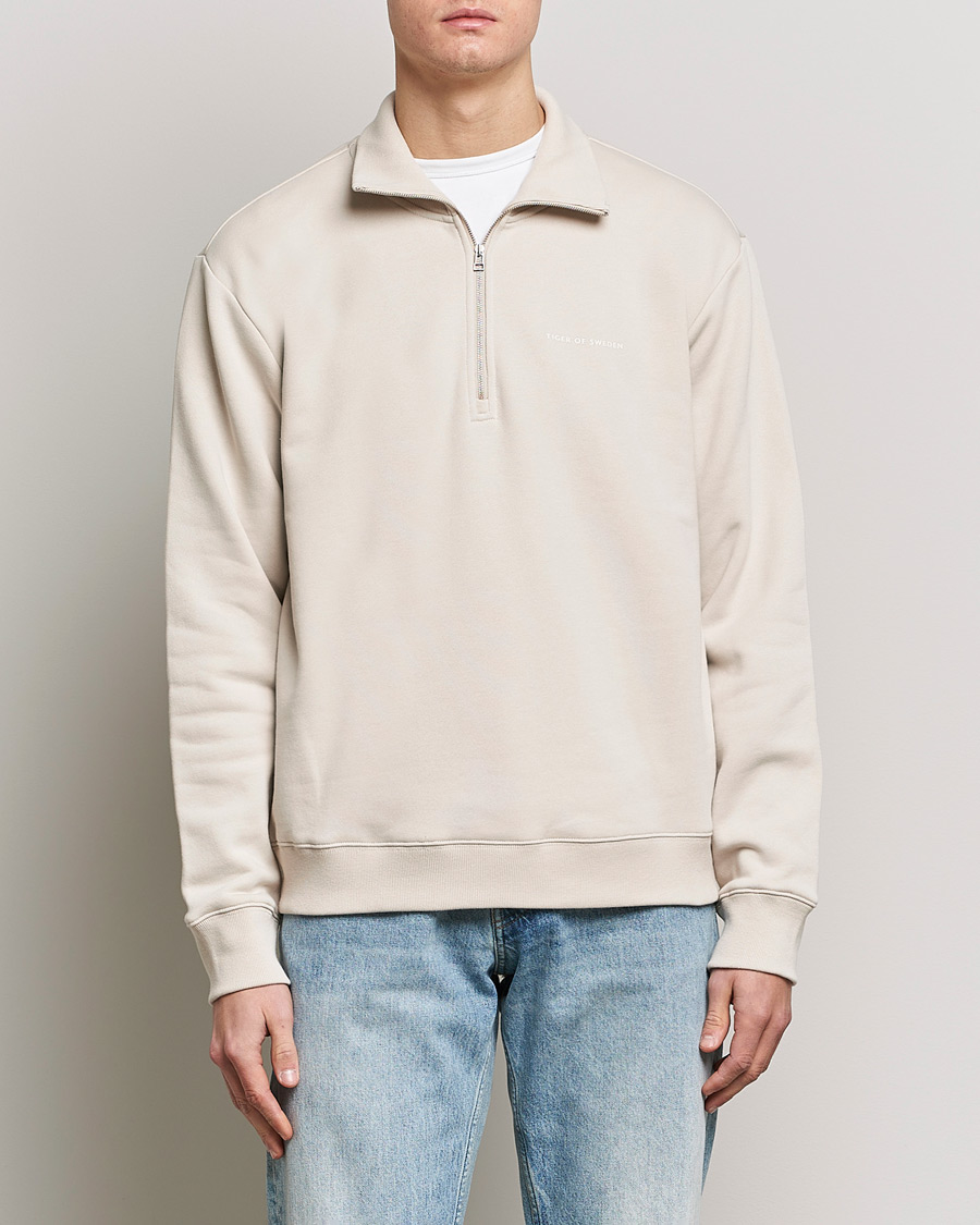 Herren | Pullover | Tiger of Sweden | Marlon Half Zip Sweater Light Ivory