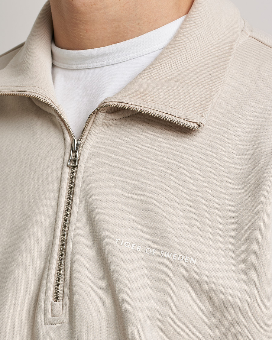 Herren | Pullover | Tiger of Sweden | Marlon Half Zip Sweater Light Ivory