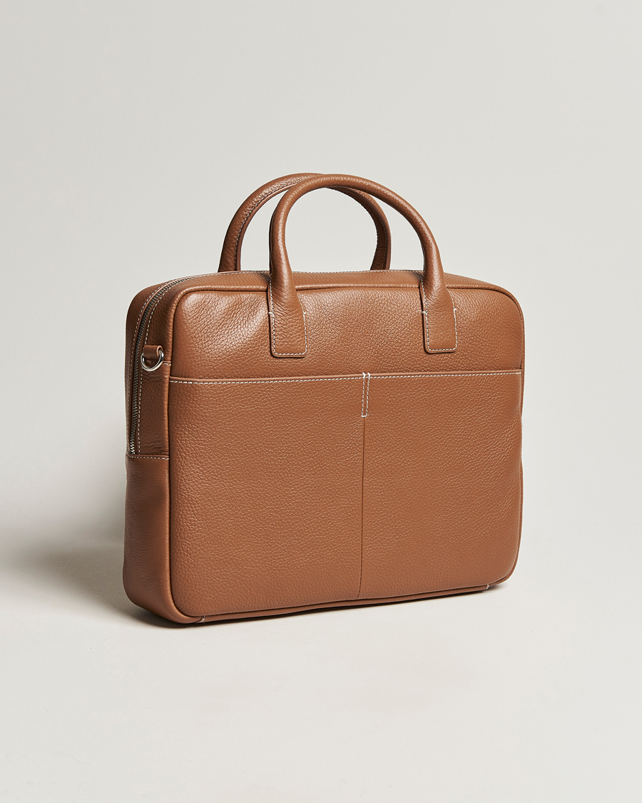 Herren | Tiger of Sweden Beckholmen Cow Leather Computer Bag Caramel Cafe | Tiger of Sweden | Beckholmen Cow Leather Computer Bag Caramel Cafe