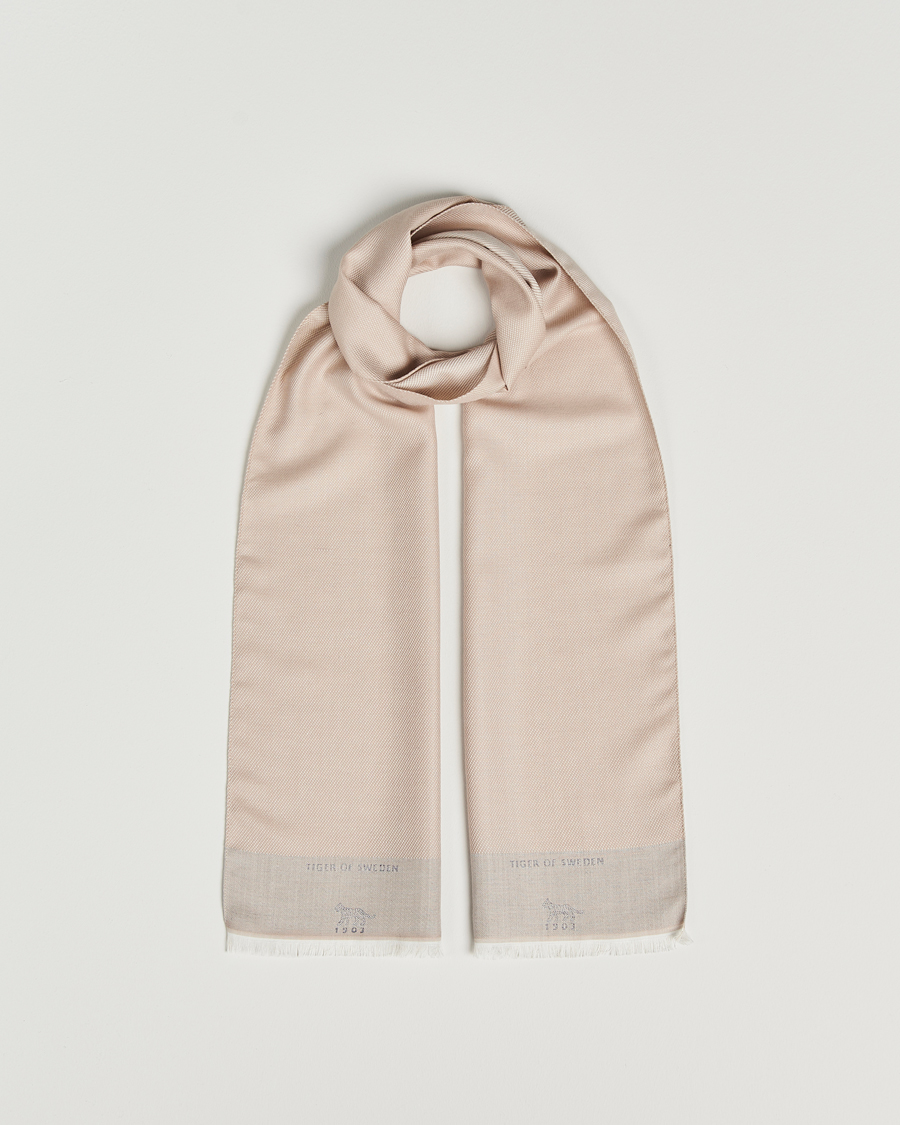 Herren | Tiger of Sweden Salvor Wool Silk Scarf Dark Sand | Tiger of Sweden | Salvor Wool Silk Scarf Dark Sand