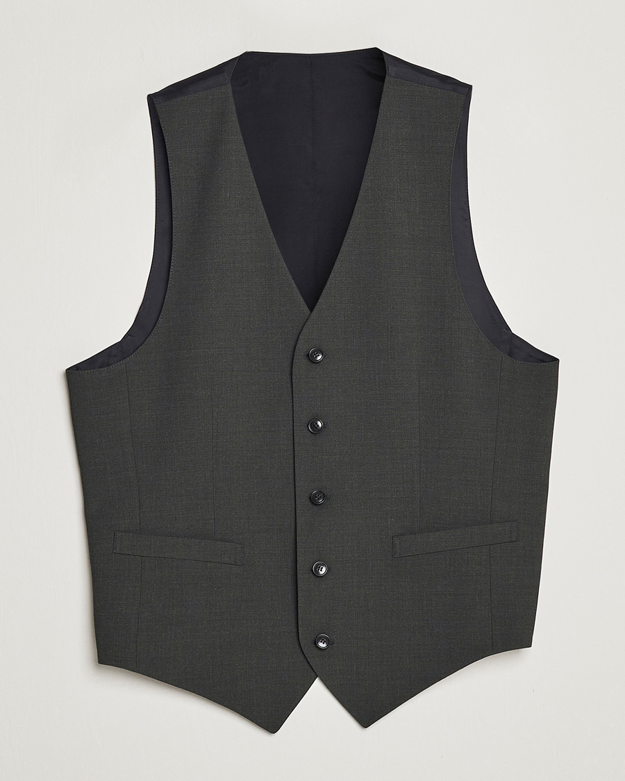 Herren | Sakkos | Tiger of Sweden | Wayde Wool Travel Waistcoat Olive Extreme