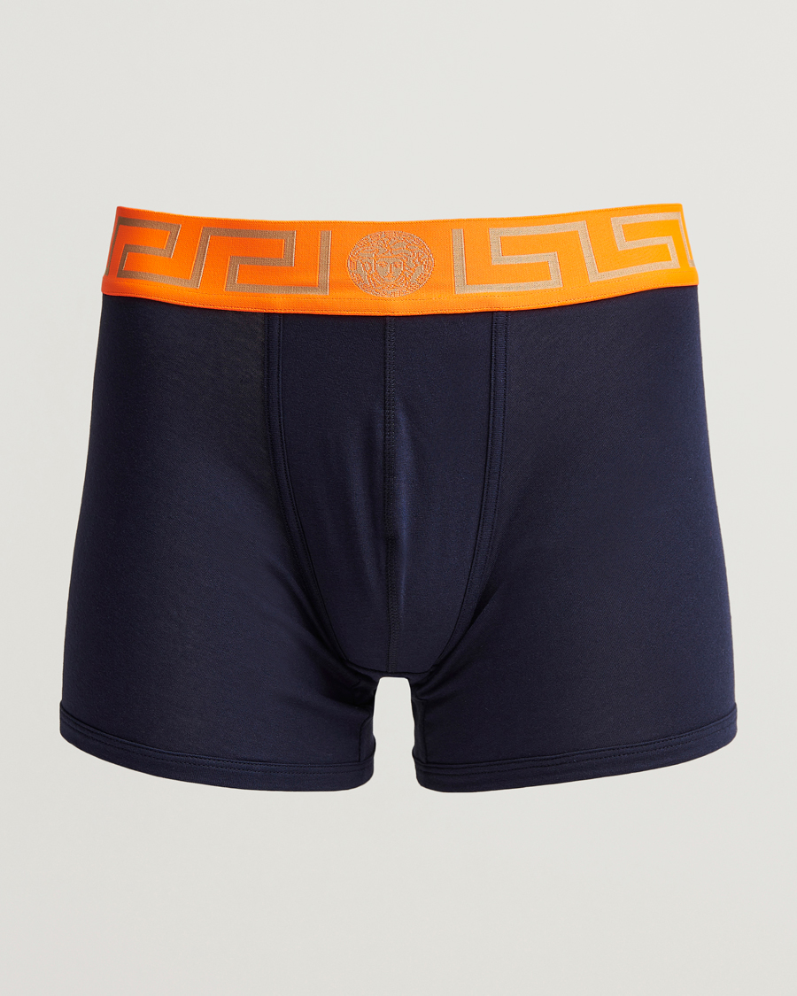 Herren | Unterwäsche | Versace | Greca Boxer Briefs Navy/Orange