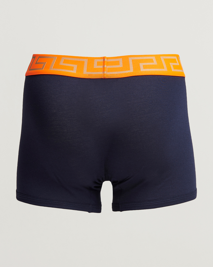 Herren | Unterwäsche | Versace | Greca Boxer Briefs Navy/Orange