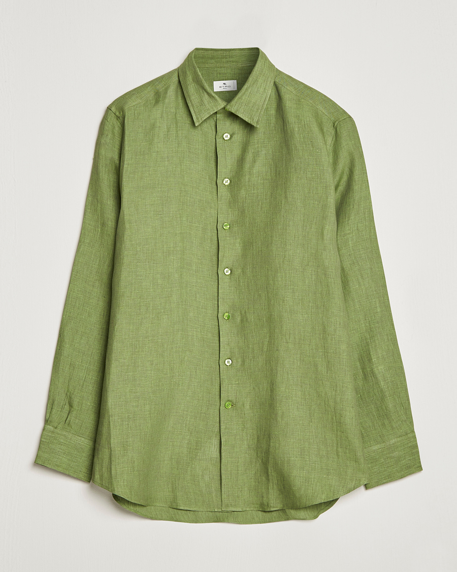 Herren | Hemden | Etro | Linen Sport Shirt Green
