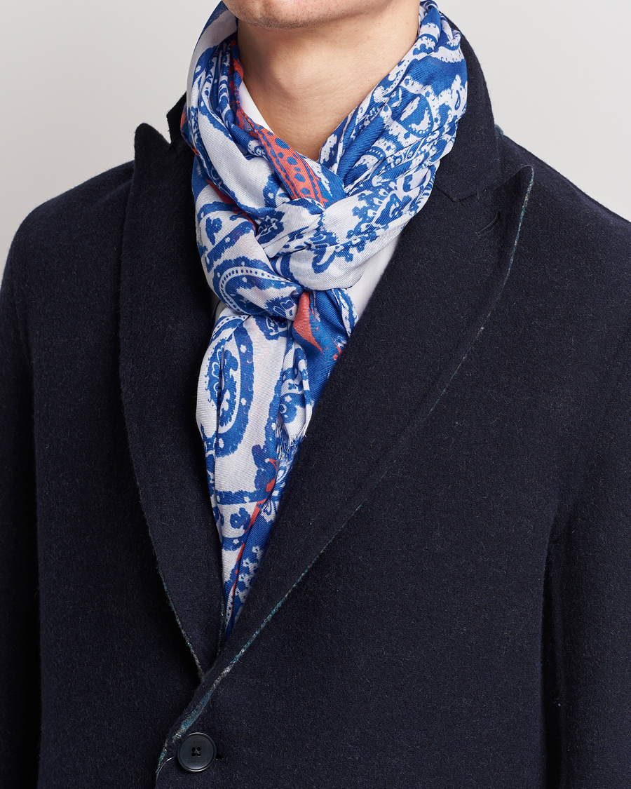 Herren | Etro Shaal Nur Cashmere Blend Scarf Blue | Etro | Shaal Nur Cashmere Blend Scarf Blue