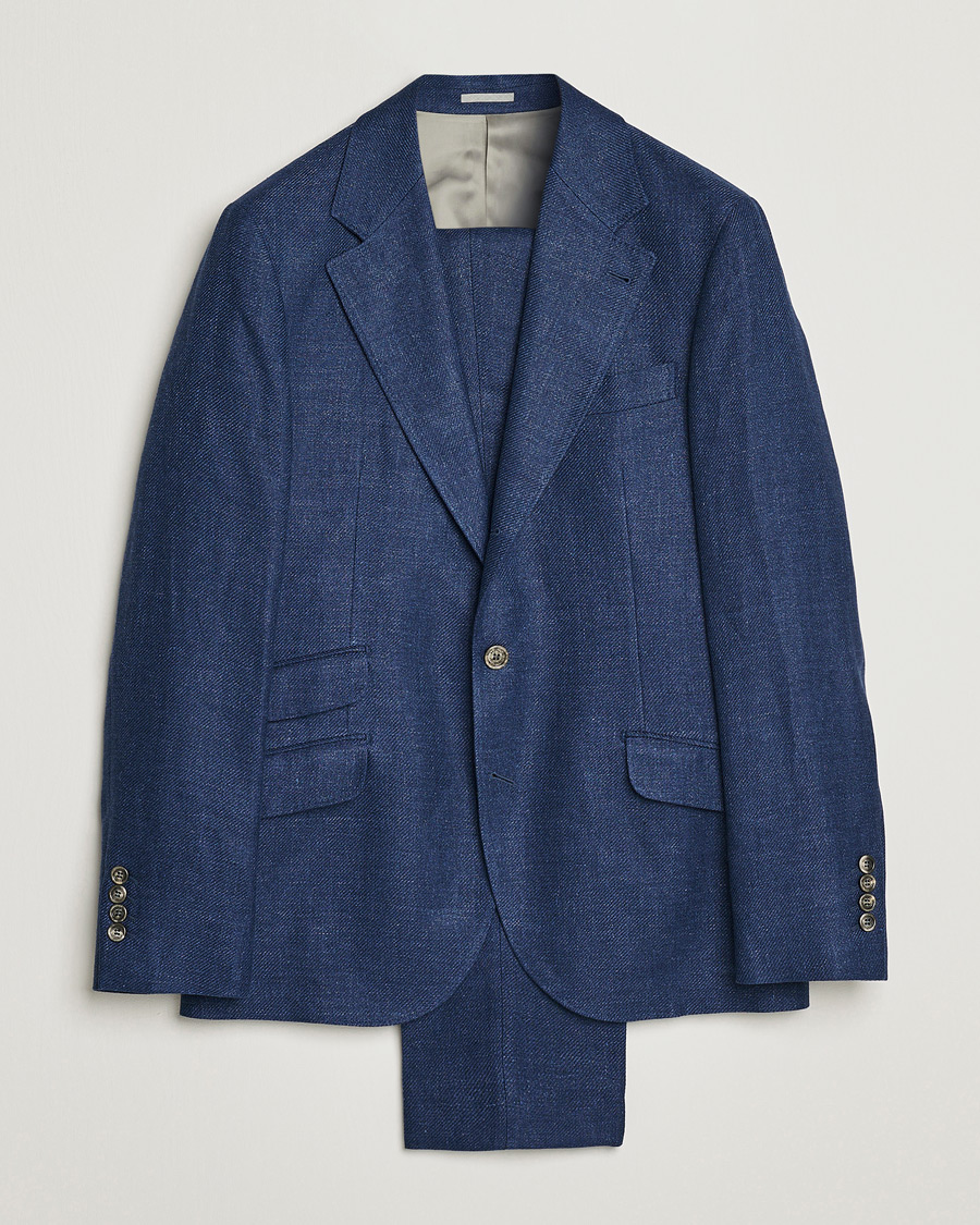 Herren | Anzüge | Brunello Cucinelli | Linen/Silk Suit Royal Blue