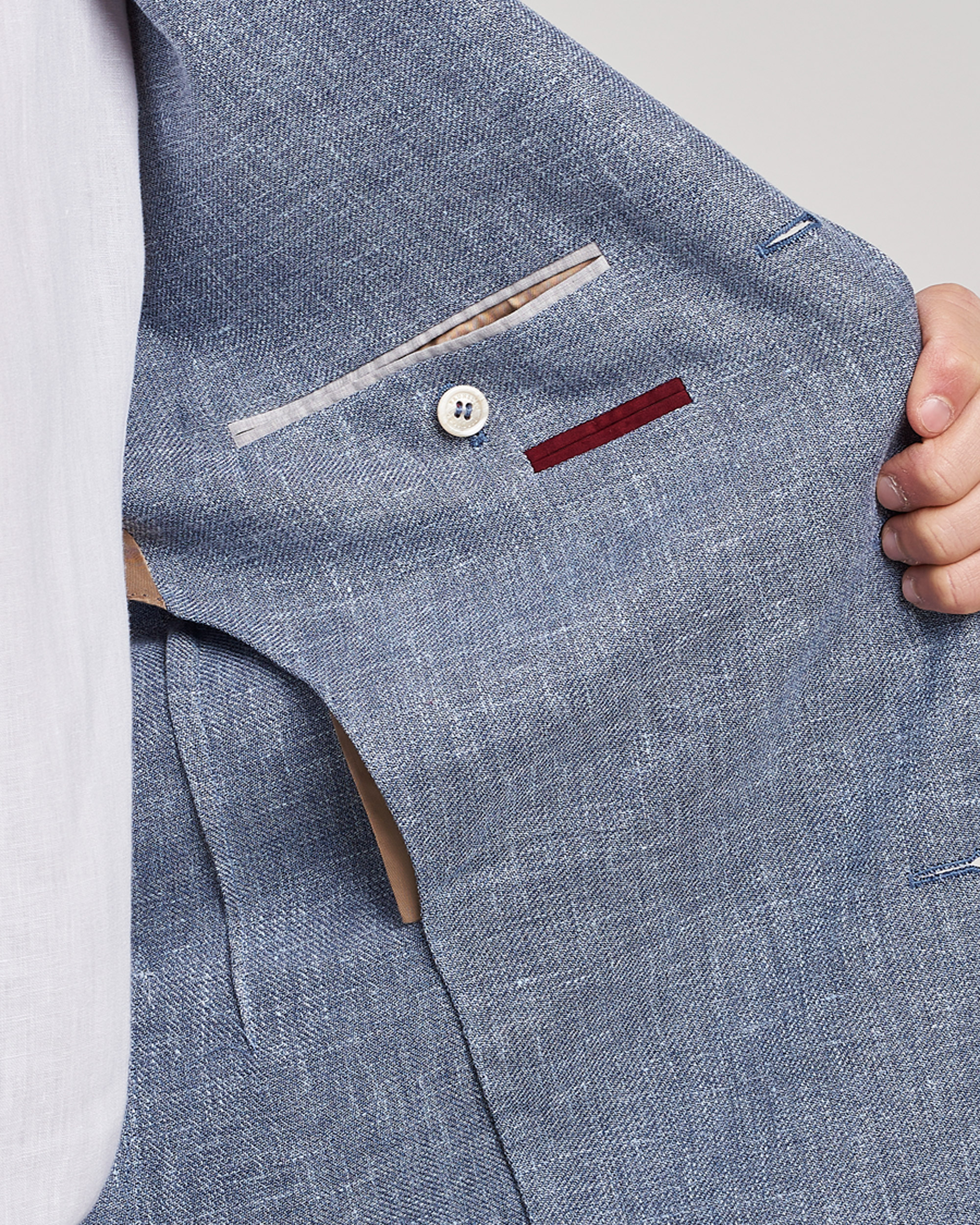 Herren | Sakkos | Brunello Cucinelli | Micro Chevron Linen Blazer Indigo Blue