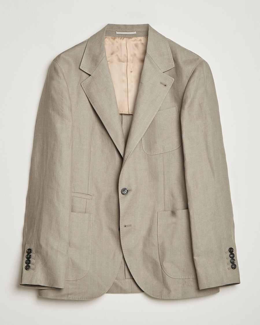Herren | Sakkos | Brunello Cucinelli | Linen Blazer Olive