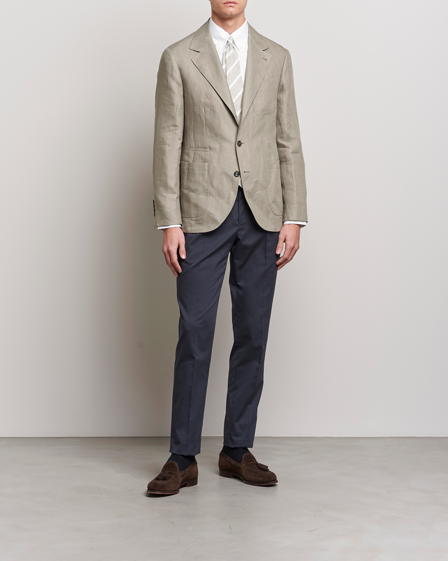 Herren | Sakkos | Brunello Cucinelli | Linen Blazer Olive