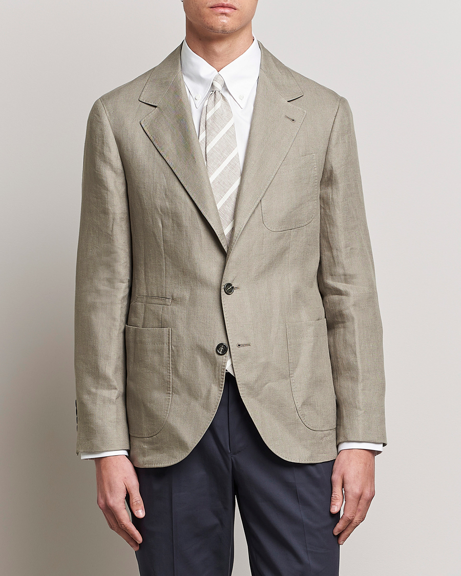 Herren | Sakkos | Brunello Cucinelli | Linen Blazer Olive