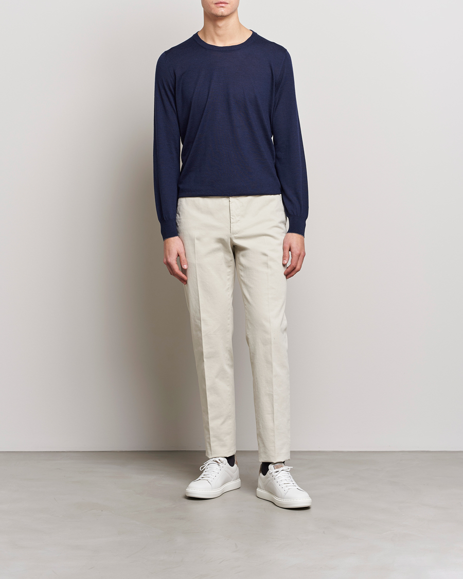 Herren | Pullover | Brunello Cucinelli | Cashmere/Wool Crew Neck Sweater Navy