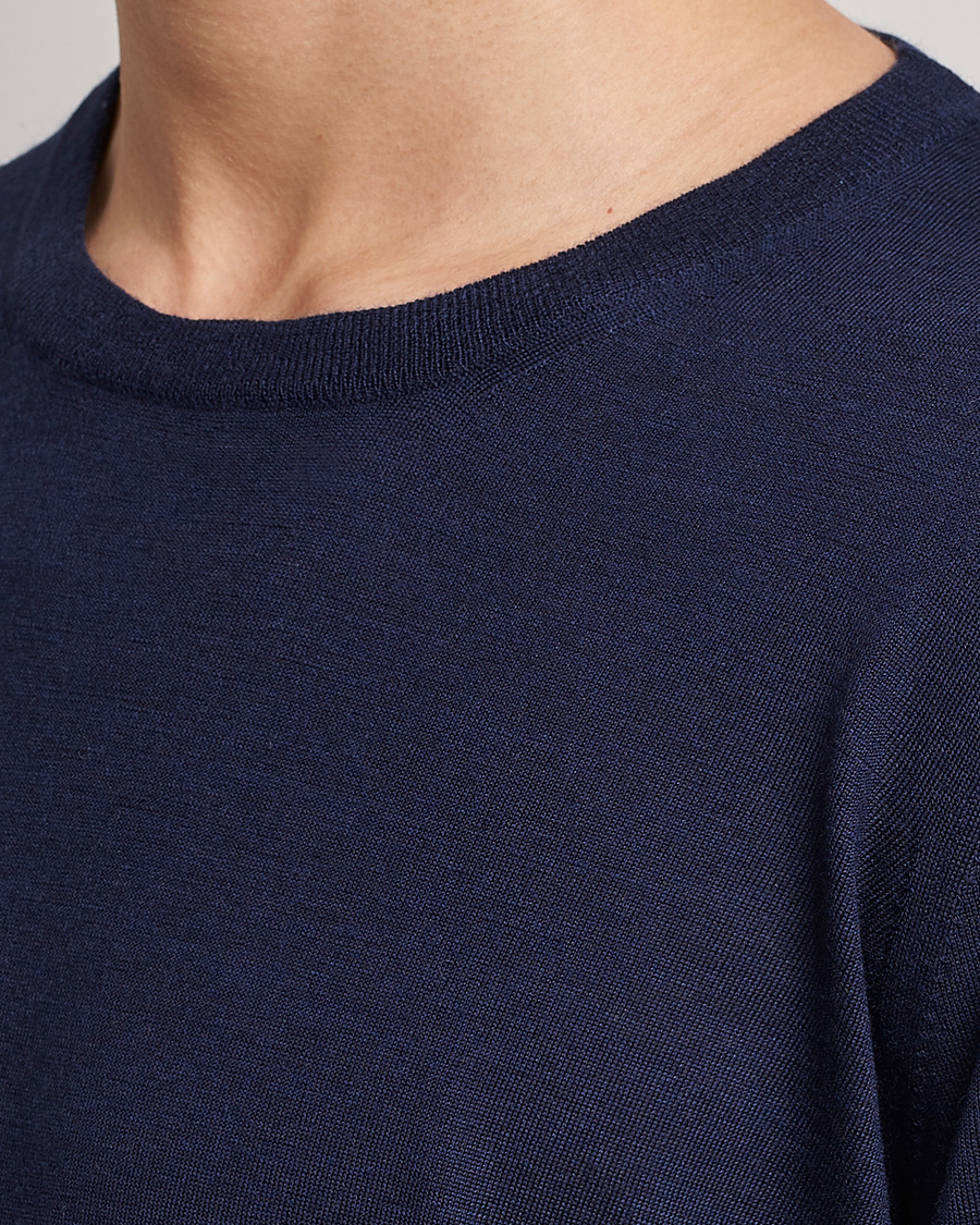 Herren | Pullover | Brunello Cucinelli | Cashmere/Wool Crew Neck Sweater Navy