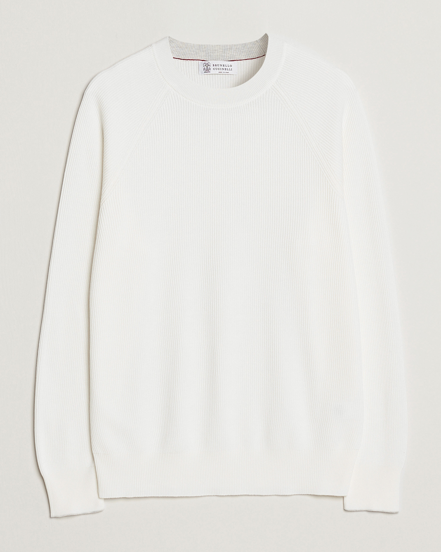 Herren | Pullover | Brunello Cucinelli | Rib Stitch Crew Neck Sweater Panama