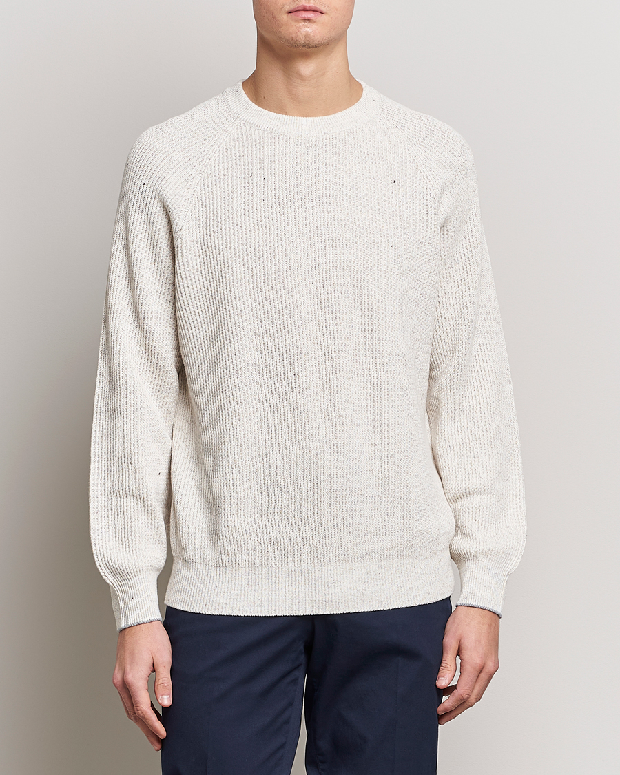 Herren | Pullover | Brunello Cucinelli | Chine Rib Sweater Light Beige