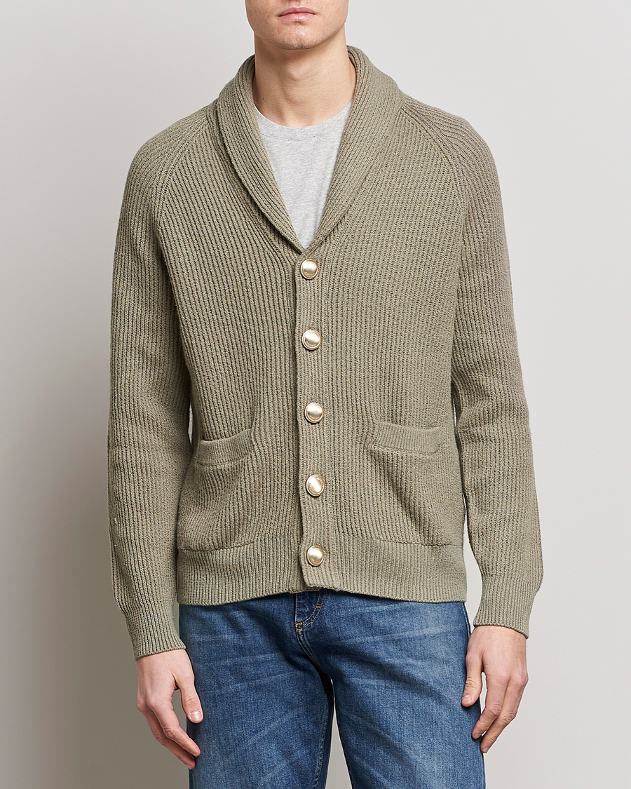 Herren | Pullover | Brunello Cucinelli | Heavy Rib Cardigan Olive