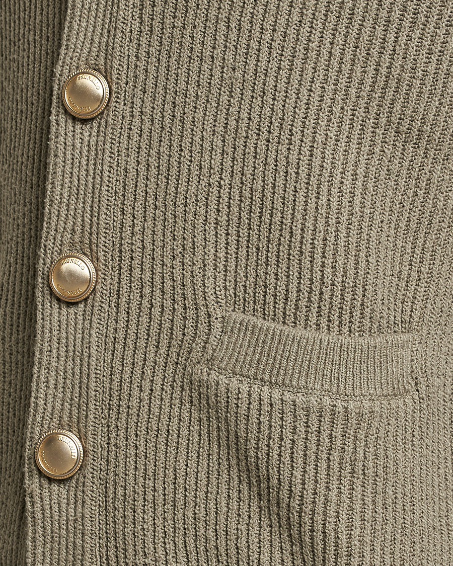Herren | Pullover | Brunello Cucinelli | Heavy Rib Cardigan Olive