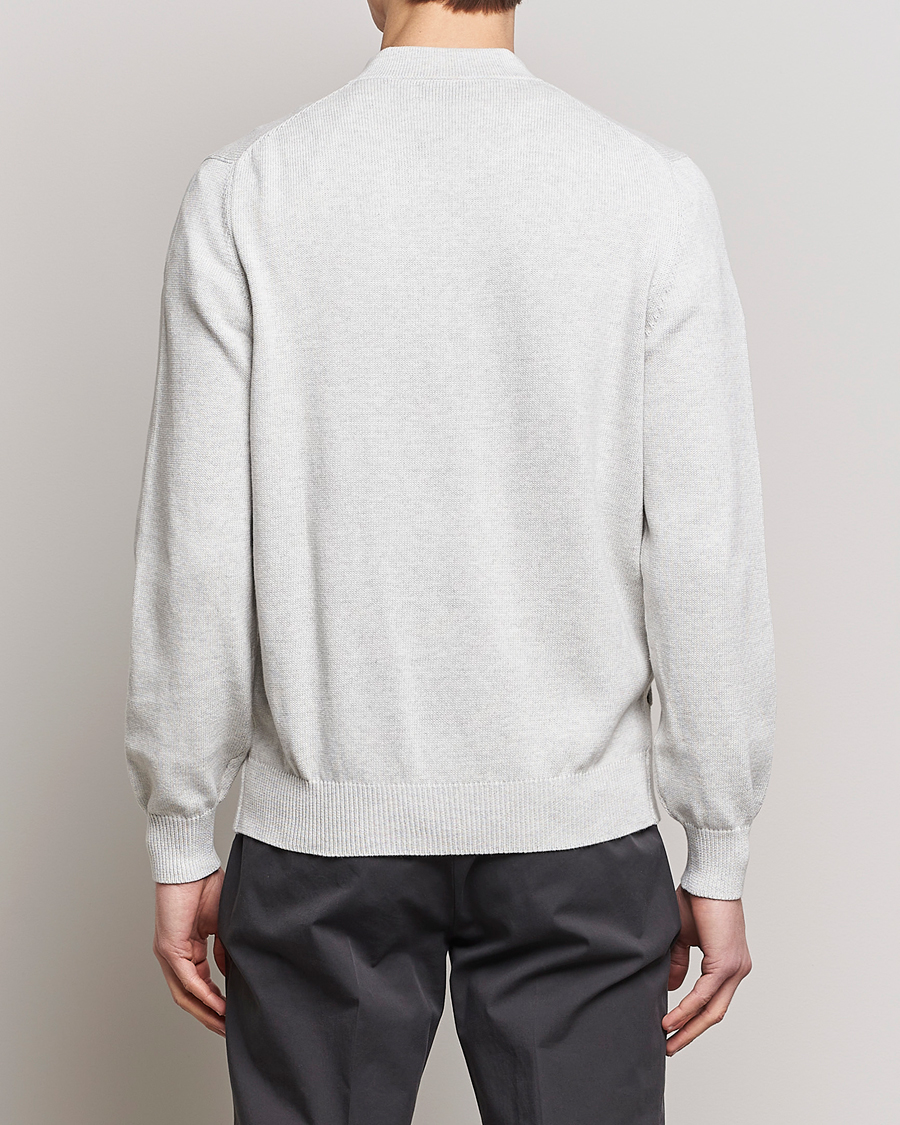 Herren | Pullover | Brunello Cucinelli | Knitted Zip Blouson Pearl Grey