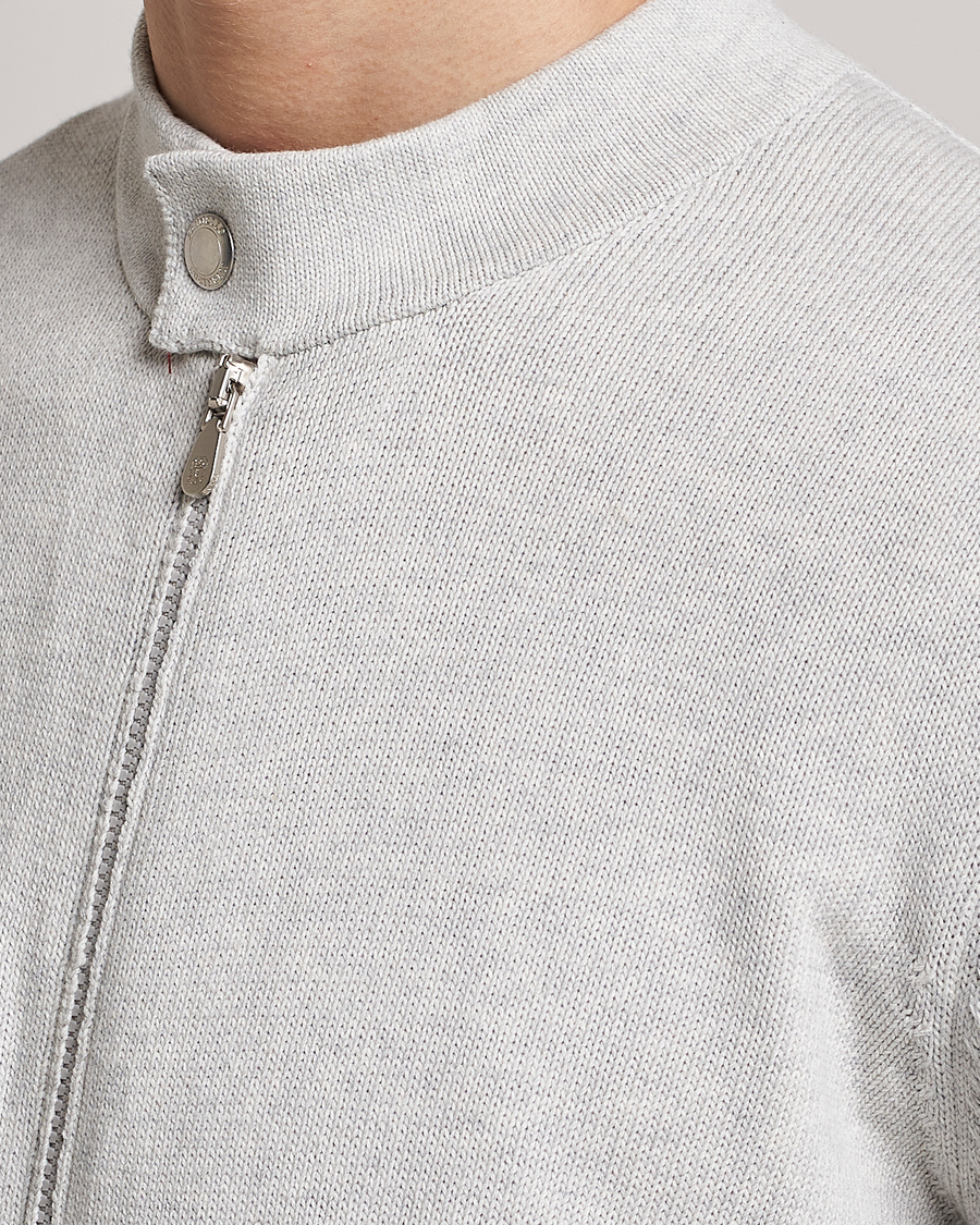 Herren | Pullover | Brunello Cucinelli | Knitted Zip Blouson Pearl Grey