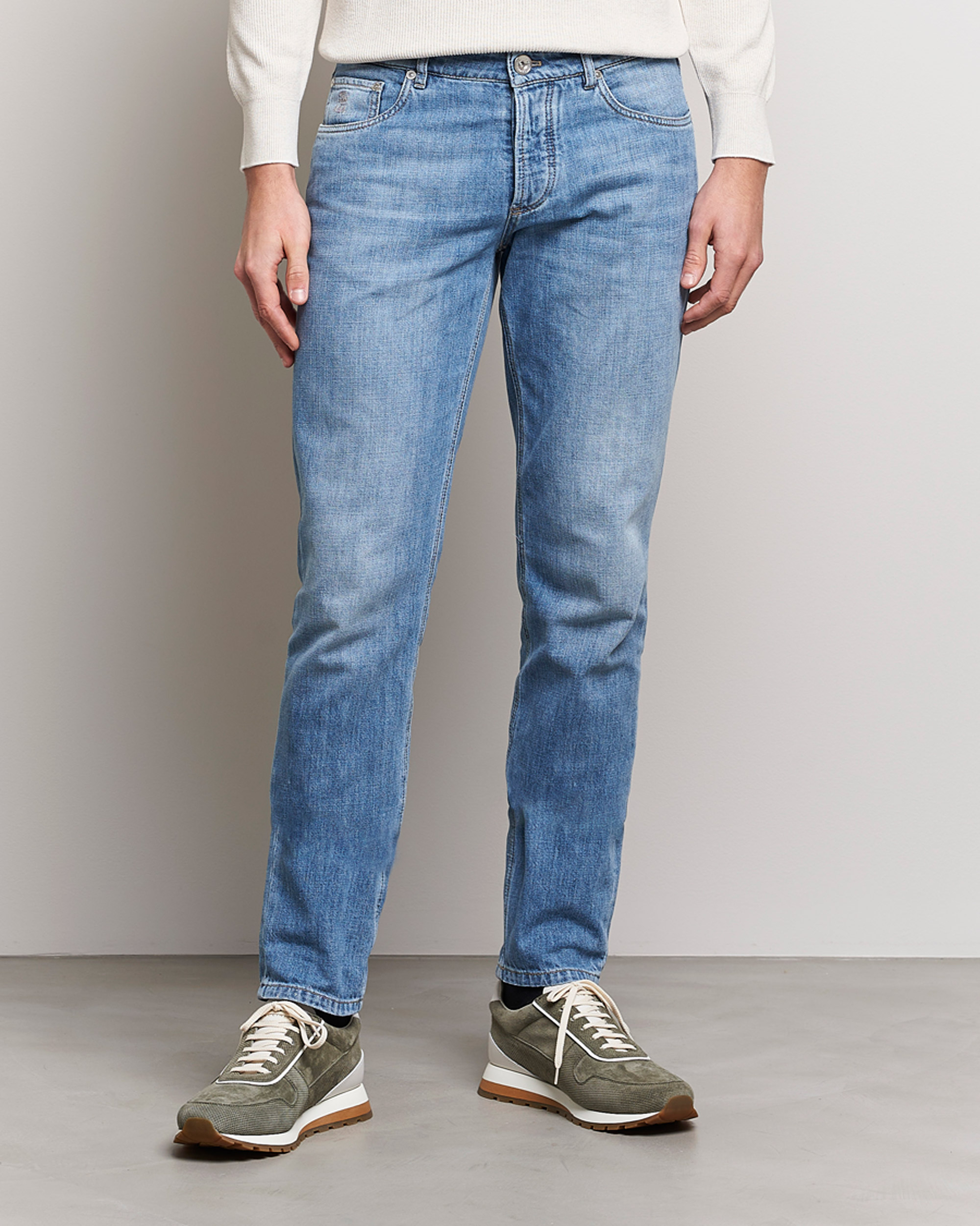 Herren | Jeans | Brunello Cucinelli | Slim Fit Jeans Medium Wash
