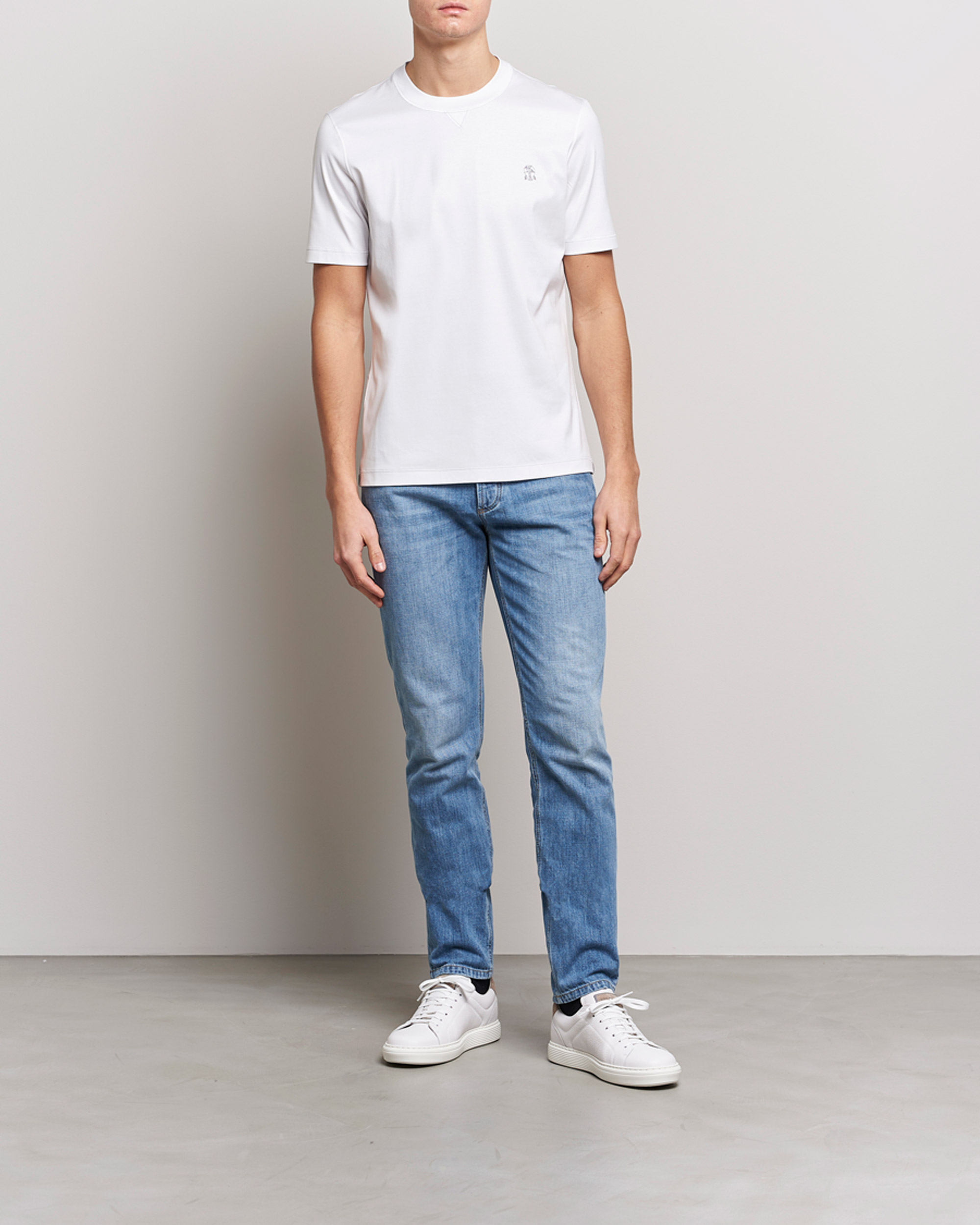 Herren | T-Shirts | Brunello Cucinelli | Short Sleeve Logo T-shirt White