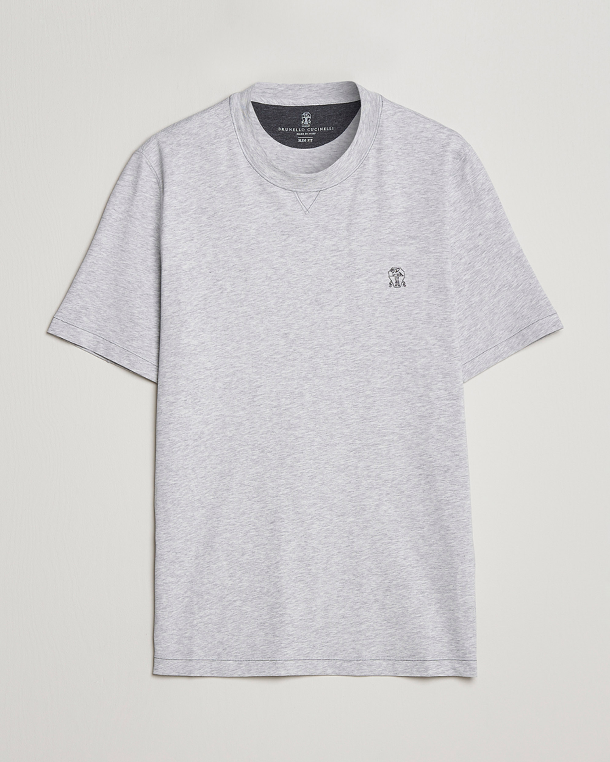 Herren | T-Shirts | Brunello Cucinelli | Short Sleeve Logo T-shirt Light Grey
