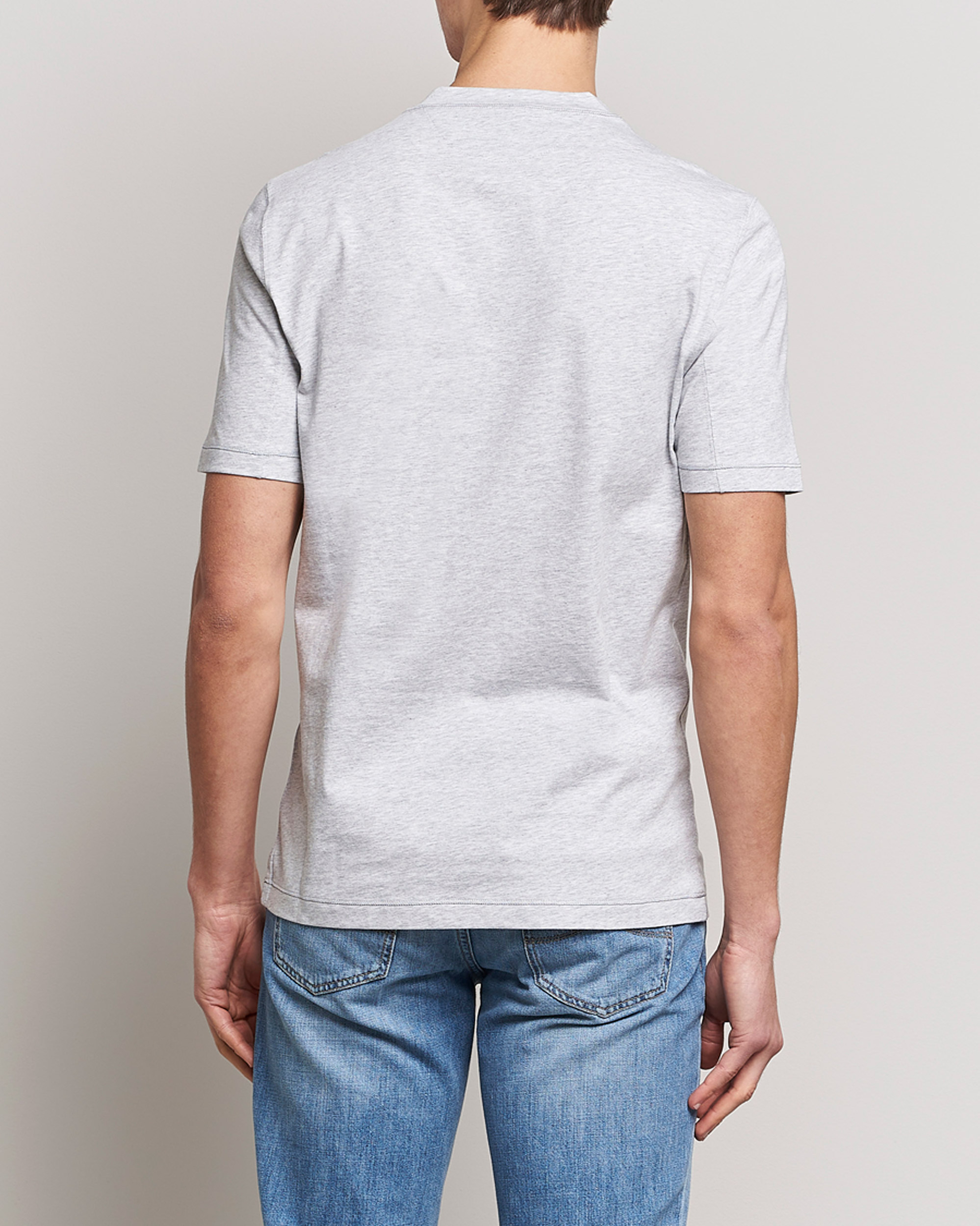 Herren | T-Shirts | Brunello Cucinelli | Short Sleeve Logo T-shirt Light Grey
