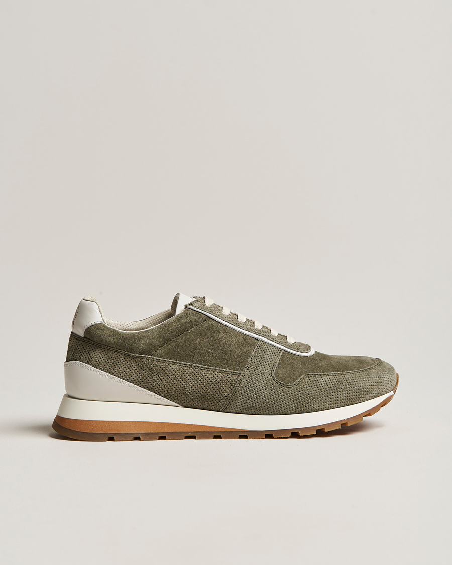 Herren | Brunello Cucinelli Perforated Running Sneakers Olive | Brunello Cucinelli | Perforated Running Sneakers Olive