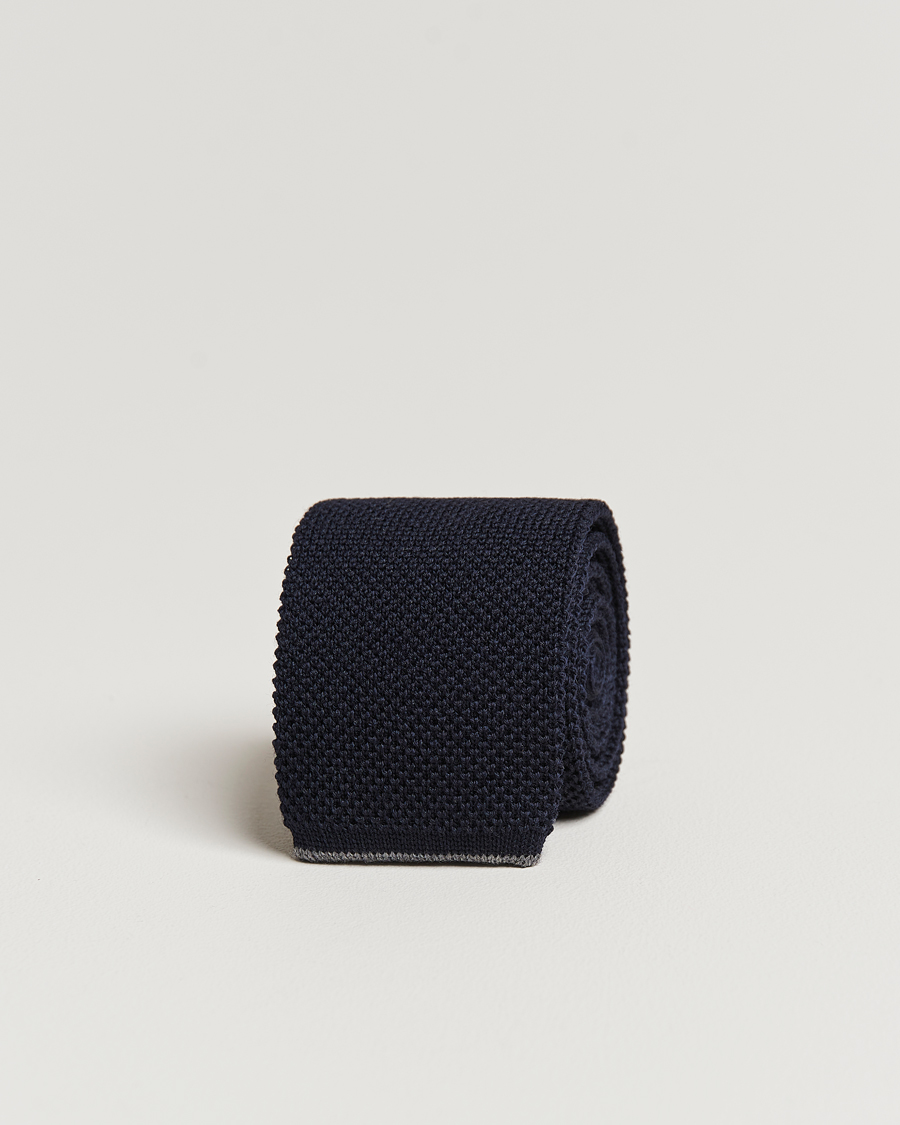 Herren | Brunello Cucinelli Knitted Tie Navy | Brunello Cucinelli | Knitted Tie Navy