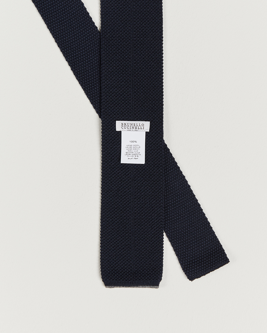 Herren | Brunello Cucinelli Knitted Tie Navy | Brunello Cucinelli | Knitted Tie Navy