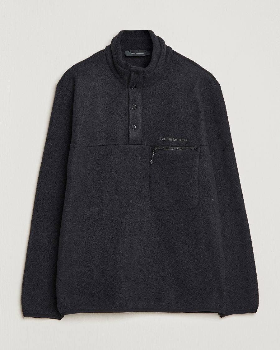 Herren | Pullover | Peak Performance | Fleece Snap Sweater Black
