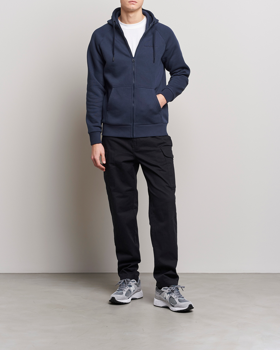 Herren | Pullover | Peak Performance | Original Logo Full Zip Hoodie Blue Shadow