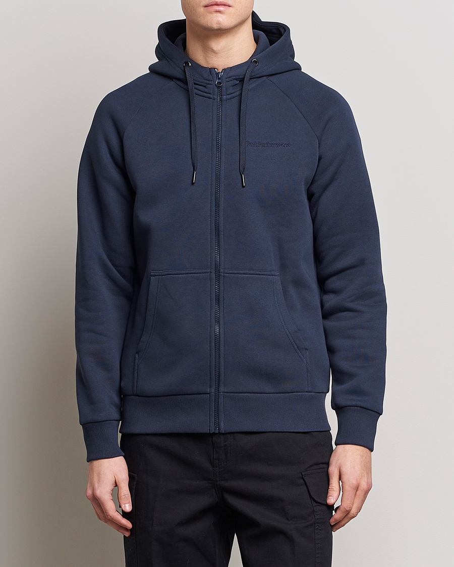 Herren | Pullover | Peak Performance | Original Logo Full Zip Hoodie Blue Shadow