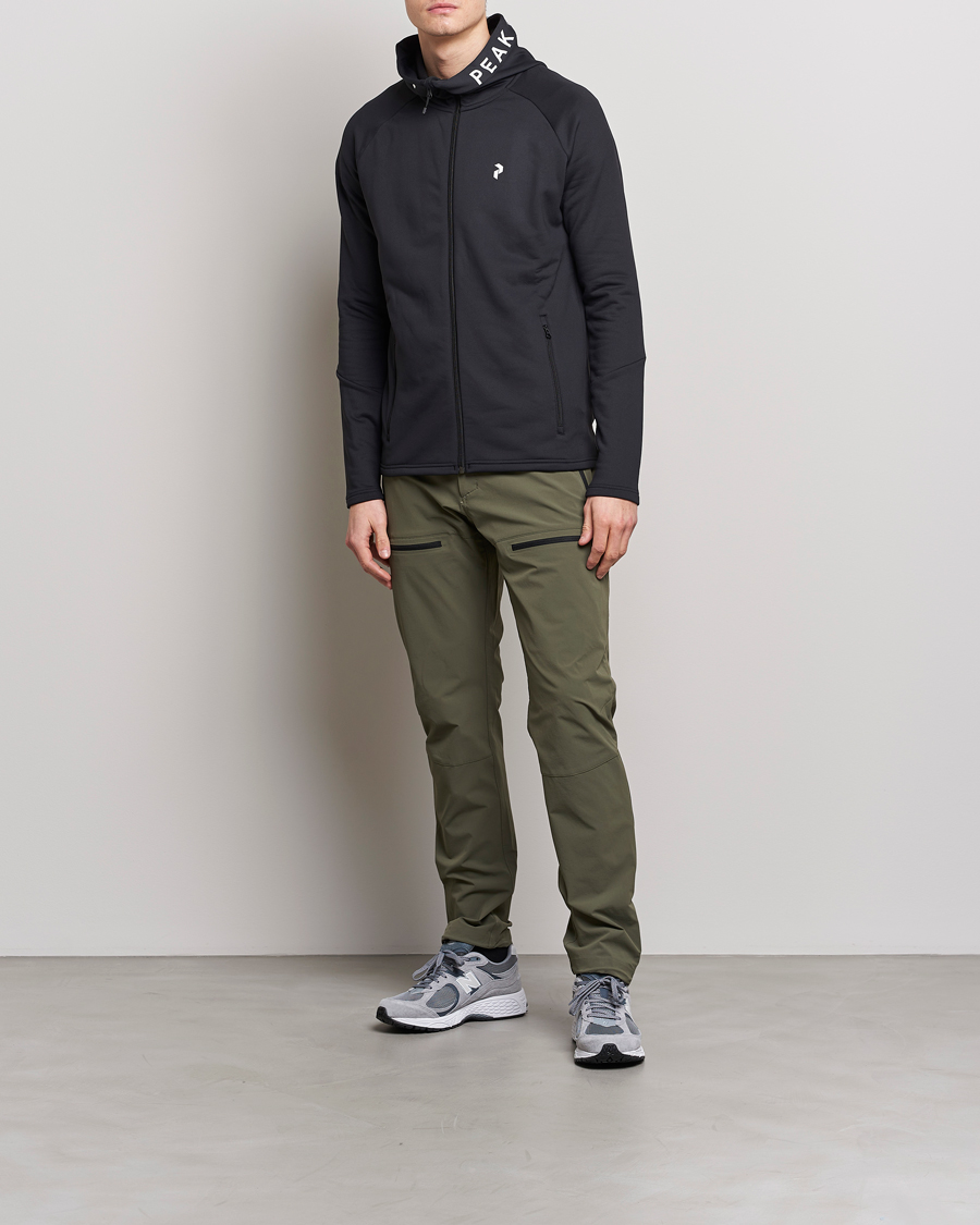 Herren | Pullover | Peak Performance | Rider Zip Hood Fleece Black
