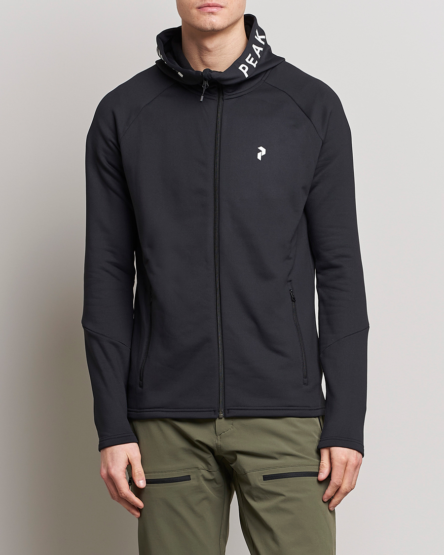 Herren | Pullover | Peak Performance | Rider Zip Hood Fleece Black