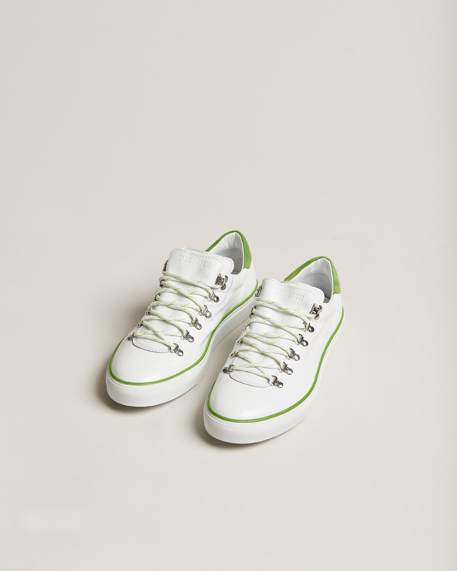 Herren | Diemme Marostica Low Sneaker White Nappa Lime | Diemme | Marostica Low Sneaker White Nappa Lime