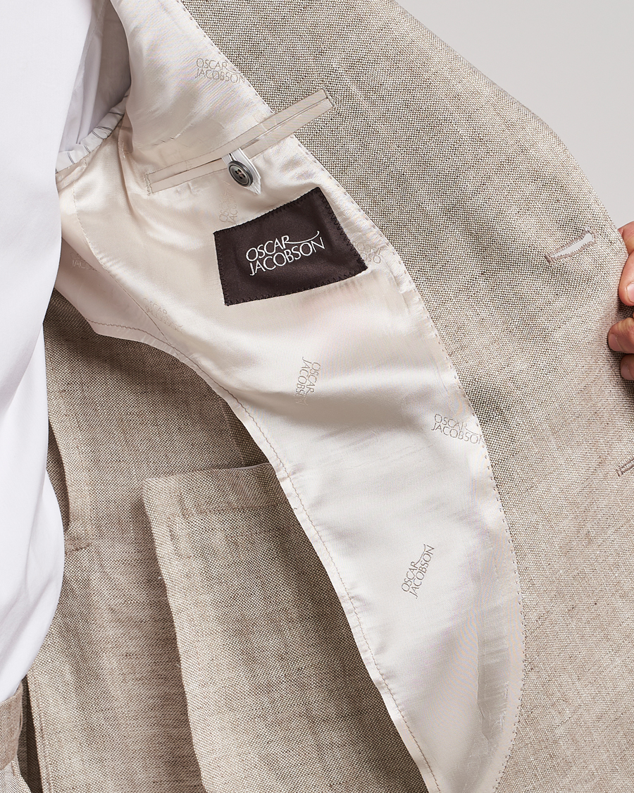 Herren | Sakkos | Oscar Jacobson | Ferry Soft Linen Blazer Beige