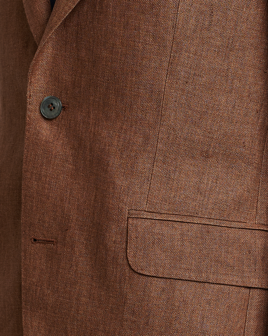 Herren | Sakkos | Oscar Jacobson | Ferry Soft Linen Blazer Brown