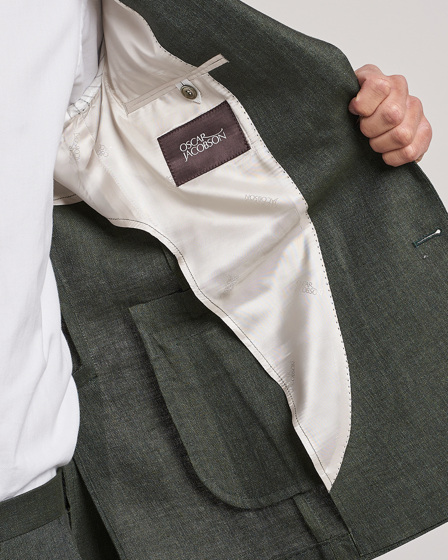 Herren | Sakkos | Oscar Jacobson | Ferry Soft Linen Blazer Green