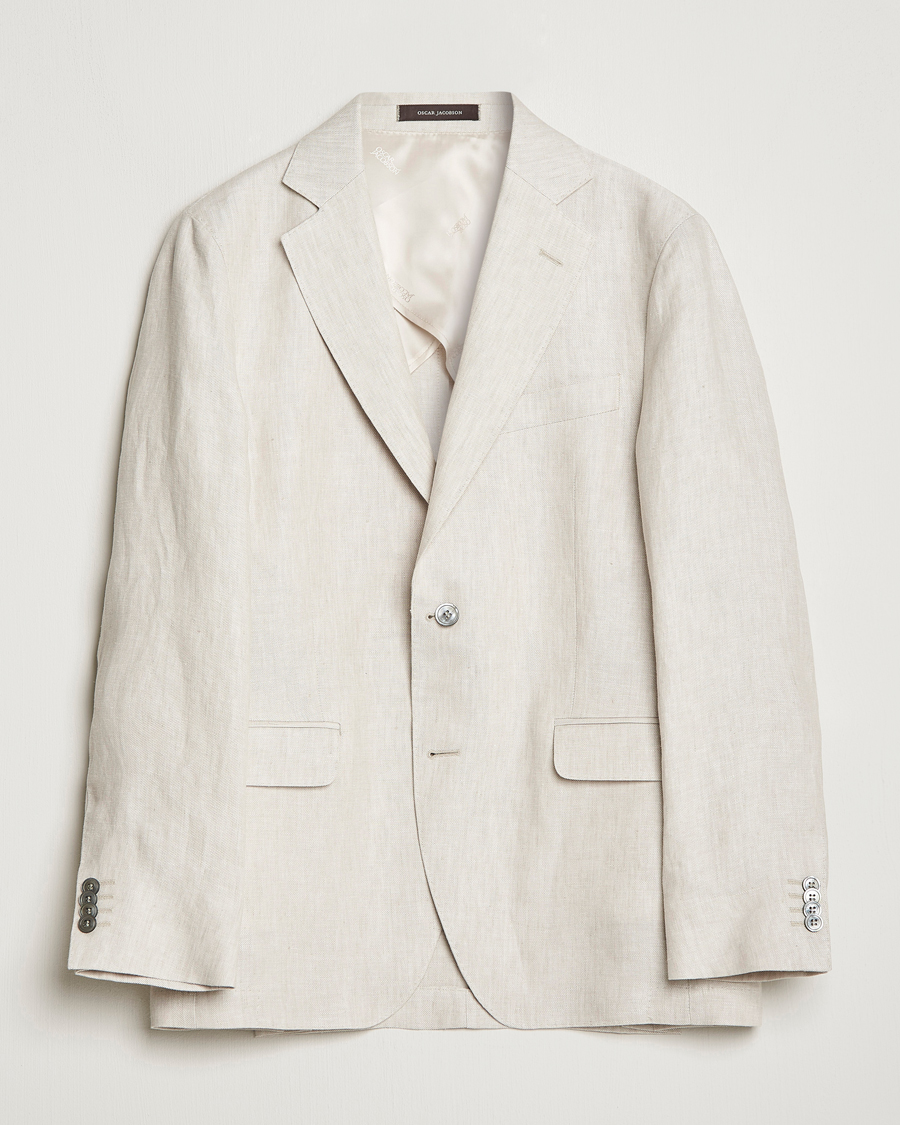 Herren | Sakkos | Oscar Jacobson | Ferry Soft Linen Blazer Off White