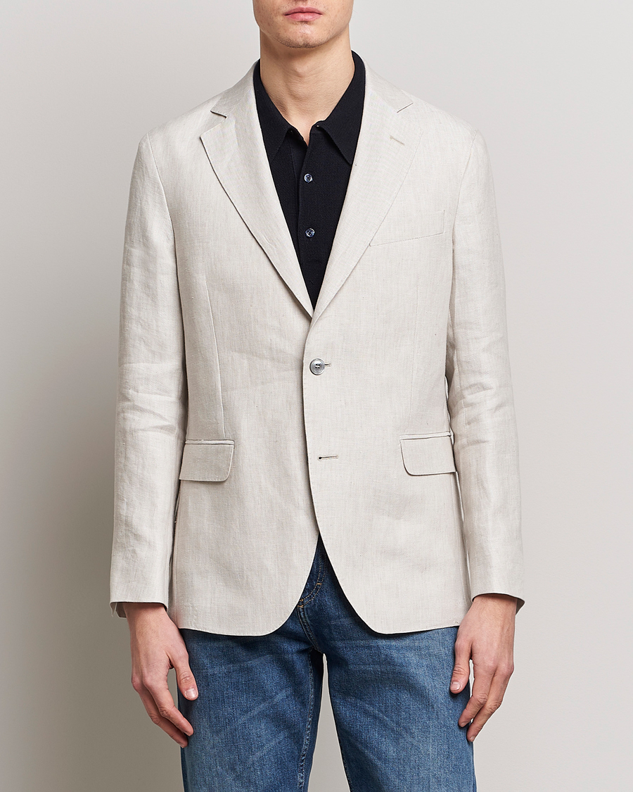 Herren | Sakkos | Oscar Jacobson | Ferry Soft Linen Blazer Off White