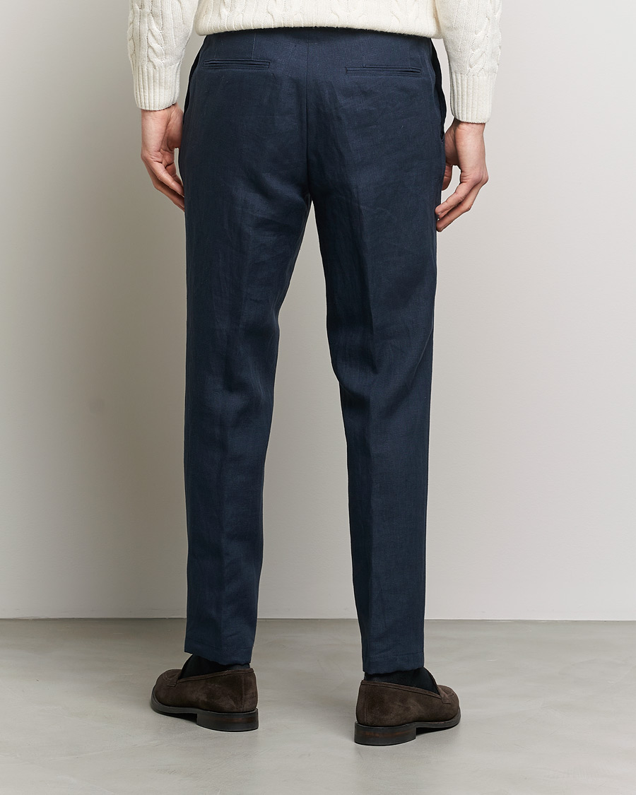 Herren | Hosen | Oscar Jacobson | Delon Linen Trousers Navy