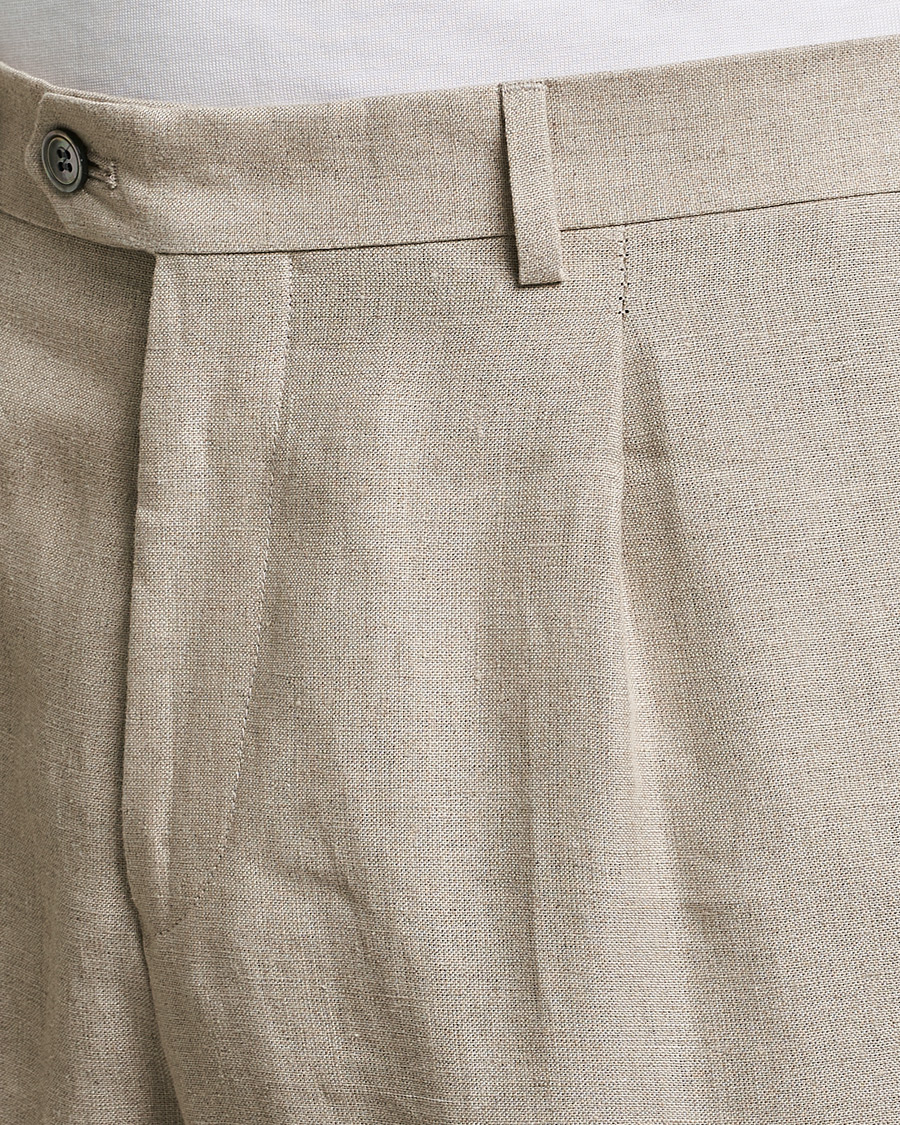 Herren | Hosen | Oscar Jacobson | Delon Linen Trousers Beige