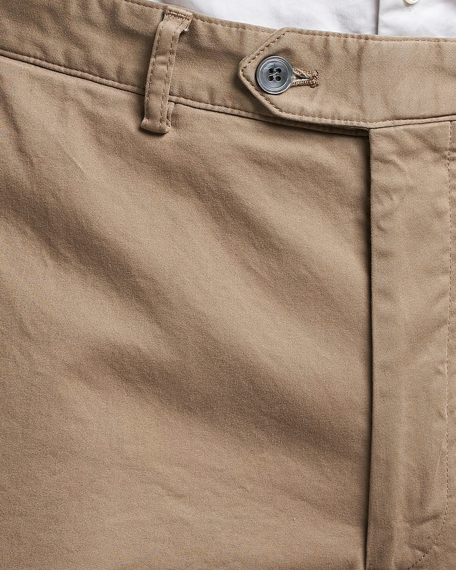 Herren | Hosen | Oscar Jacobson | Tanker Pleat Cotton Trousers Beige