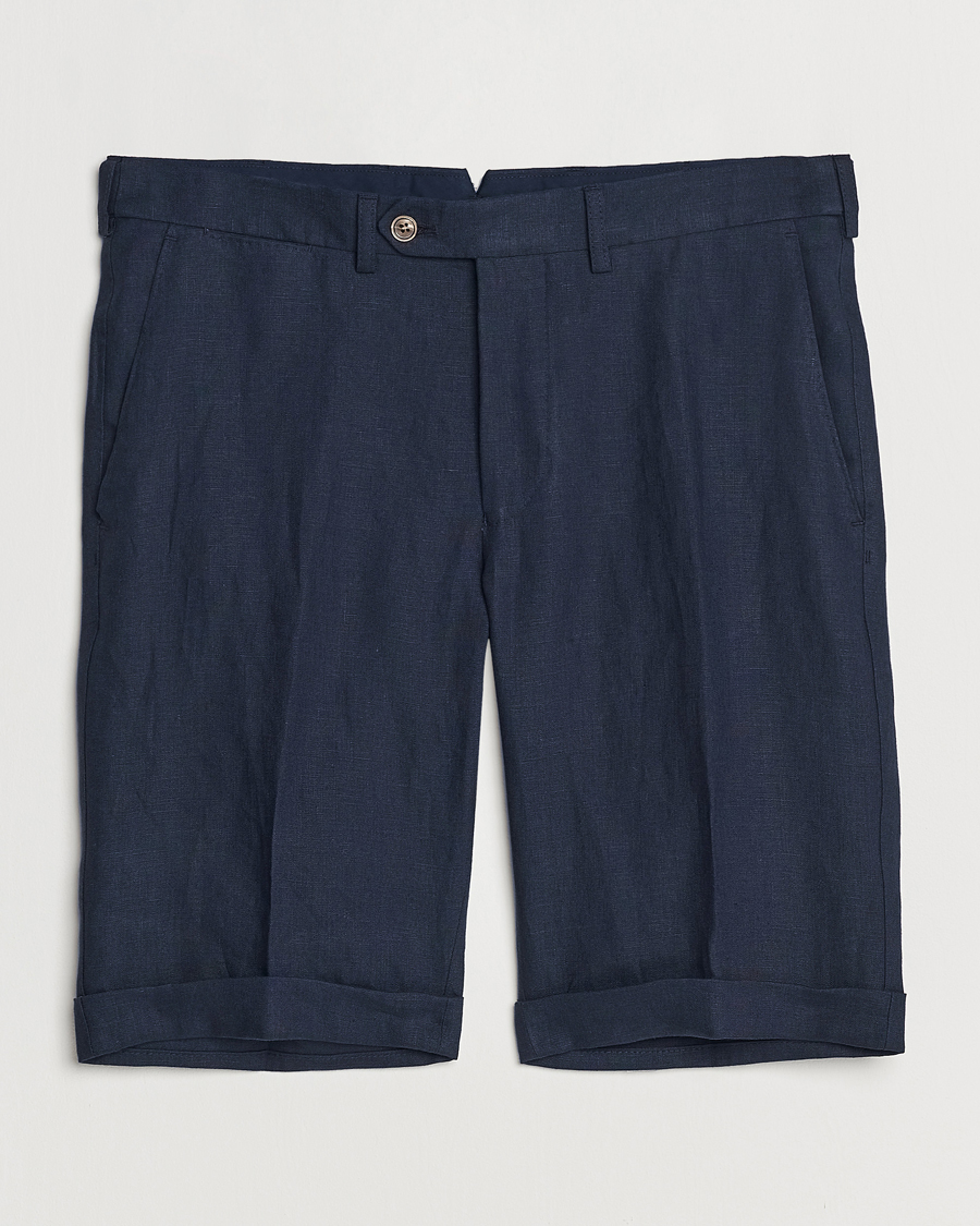 Herren | Shorts | Oscar Jacobson | Declan Linen Shorts Navy