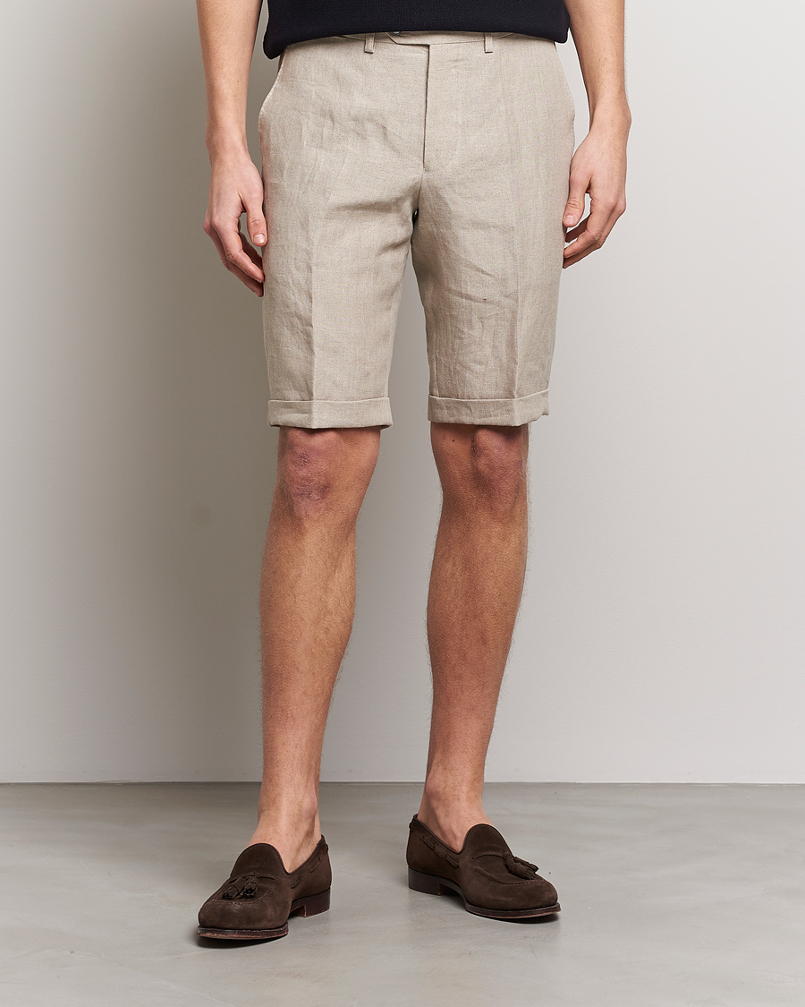 Herren | Shorts | Oscar Jacobson | Declan Linen Shorts Beige