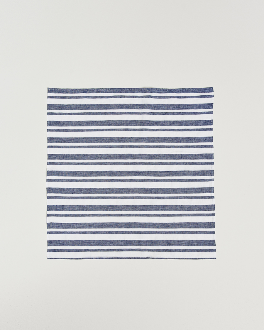 Herren | Oscar Jacobson Riviera Stripe Cotton Bandana White | Oscar Jacobson | Riviera Stripe Cotton Bandana White