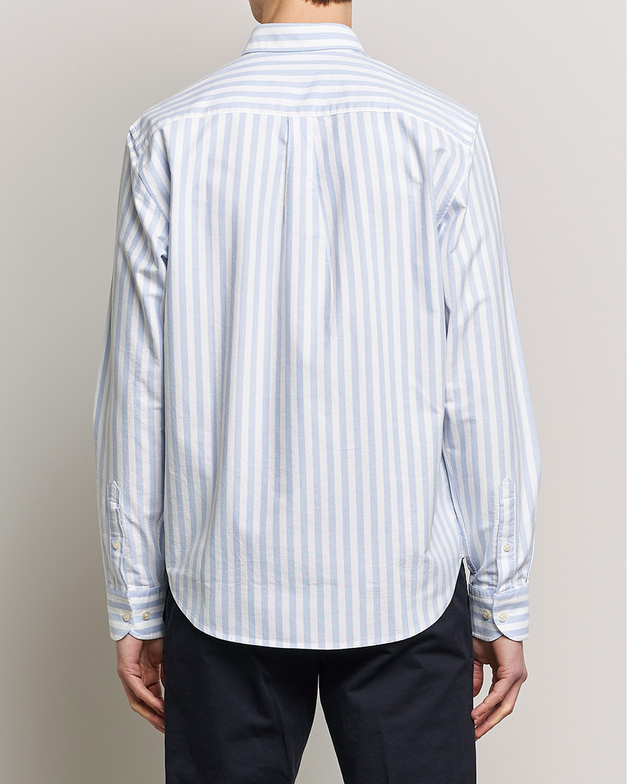 Herren | Hemden | Oscar Jacobson | Regular Fit Button Down Striped Oxford Shirt Blue