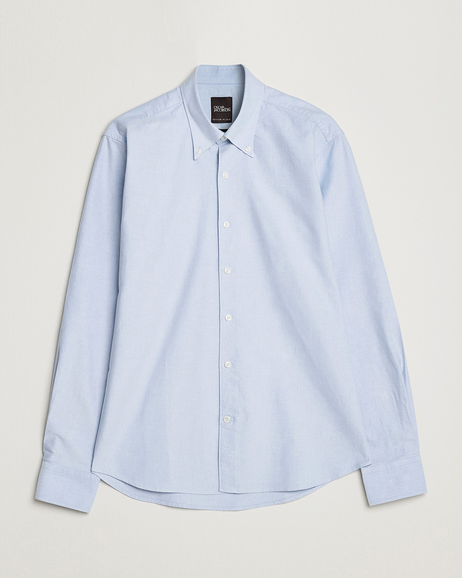 Herren | Hemden | Oscar Jacobson | Regular Fit Button Down Oxford Shirt Light Blue
