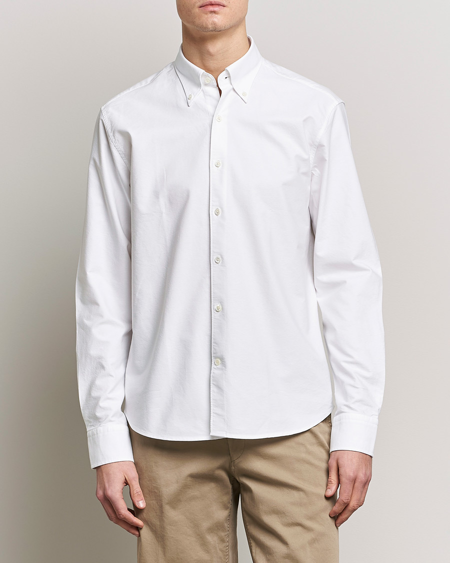 Herren | Hemden | Oscar Jacobson | Regular Fit Button Down Oxford Shirt White